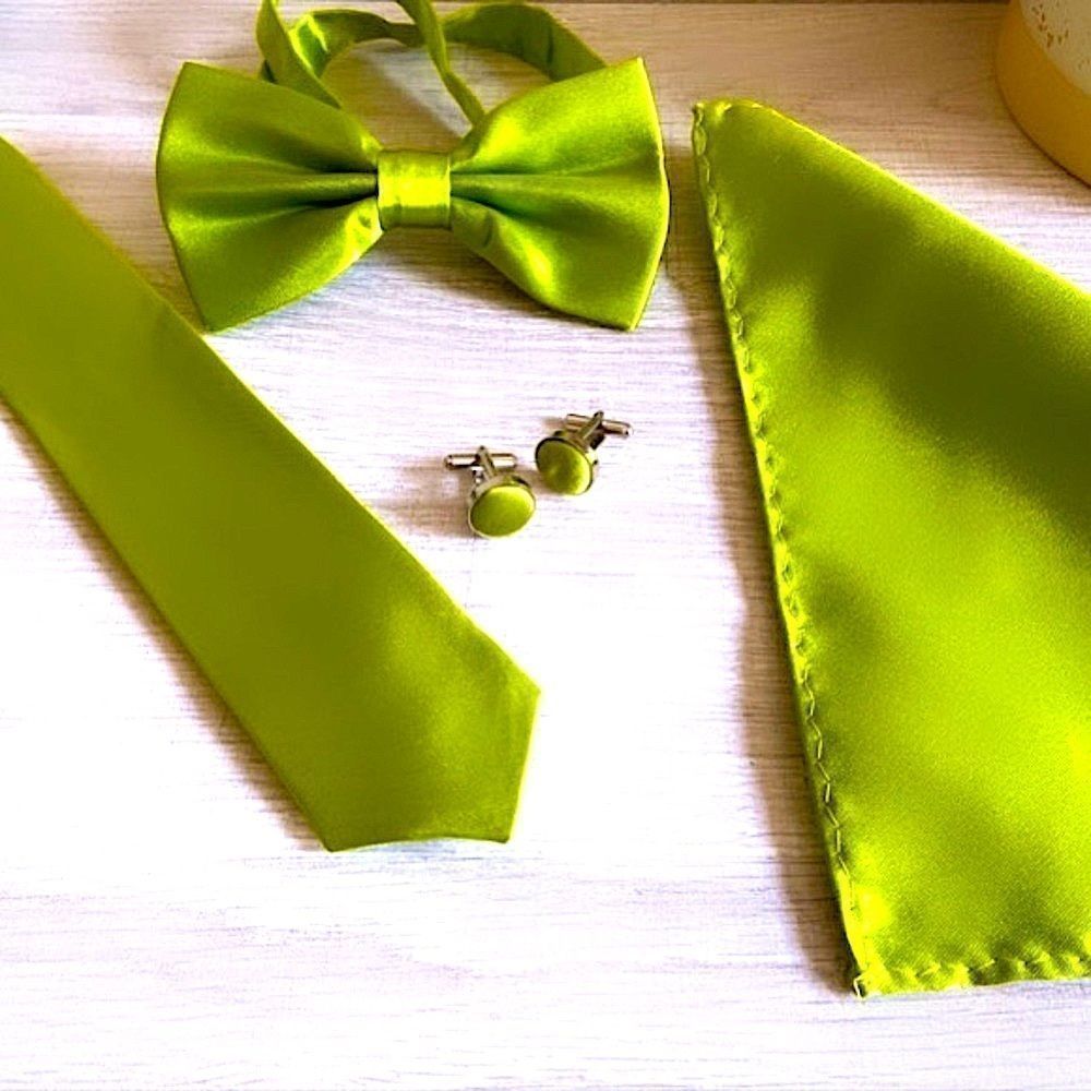 NEW Mens BowTie Handkerchief Necktie Cufflinks Set - Picture 2 of 6